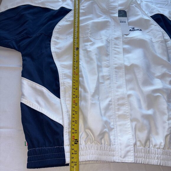 NWT VINTAGE DIADORA FULL-ZIP WARM UP JACKET BLUE WHITE XL RETRO WINDBREAKER - Picture 11 of 11